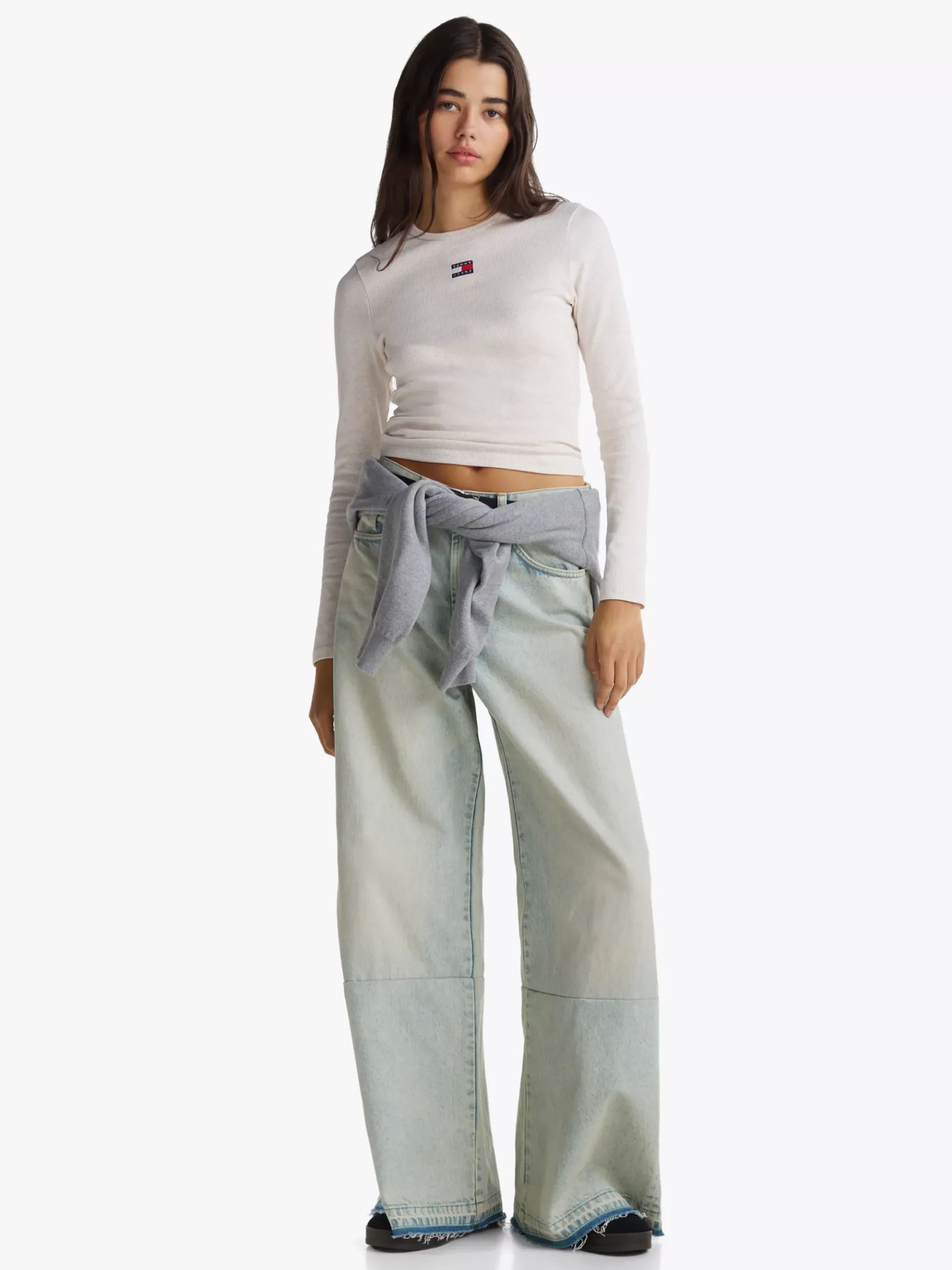 Tommy Hilfiger Slim Fit Langarmshirt OAT MARL HTR Outlet