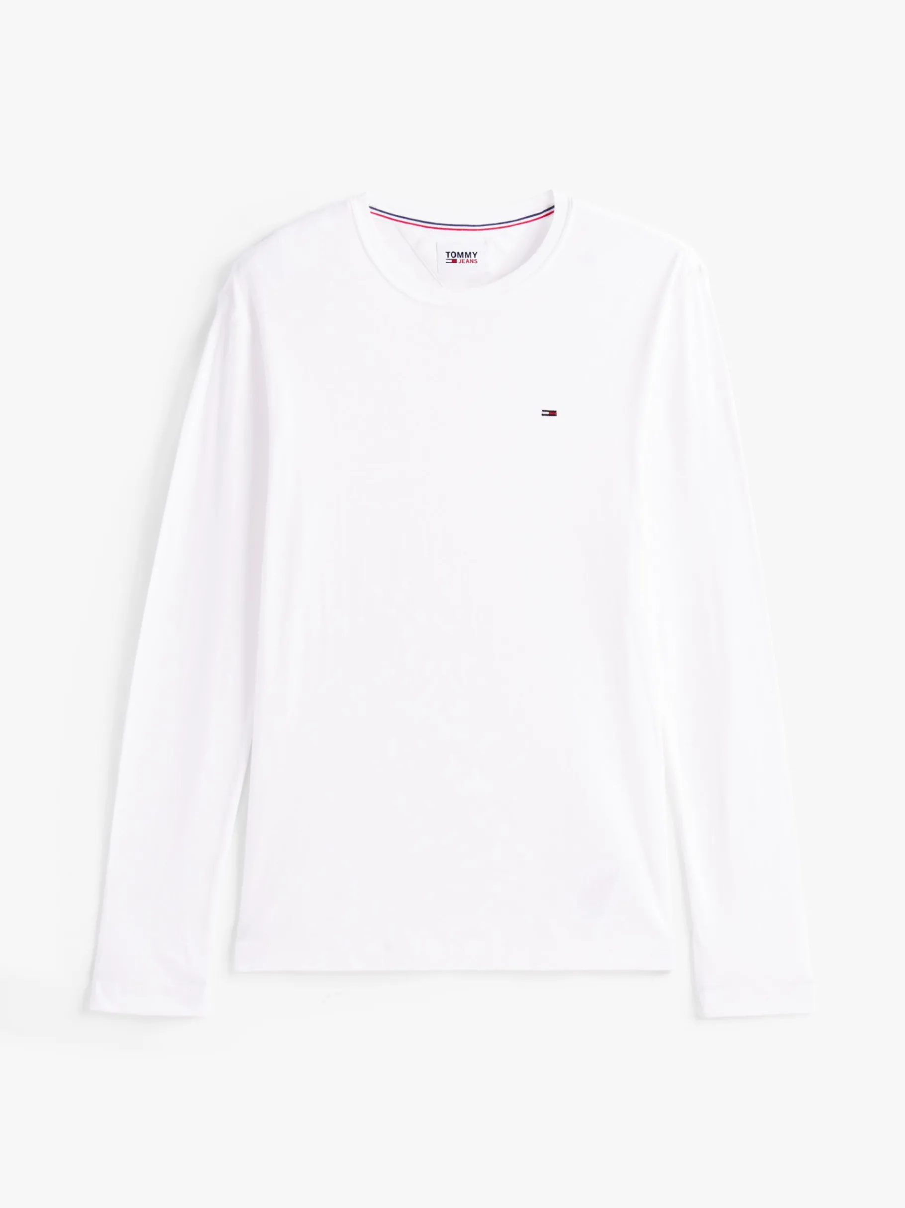 Tommy Hilfiger Slim Fit Langarmshirt aus reiner Baumwolle CLASSIC WHITE Clearance