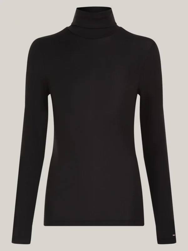 Tommy Hilfiger Slim Fit Langarmshirt mit Rollkragen BLACK Sale