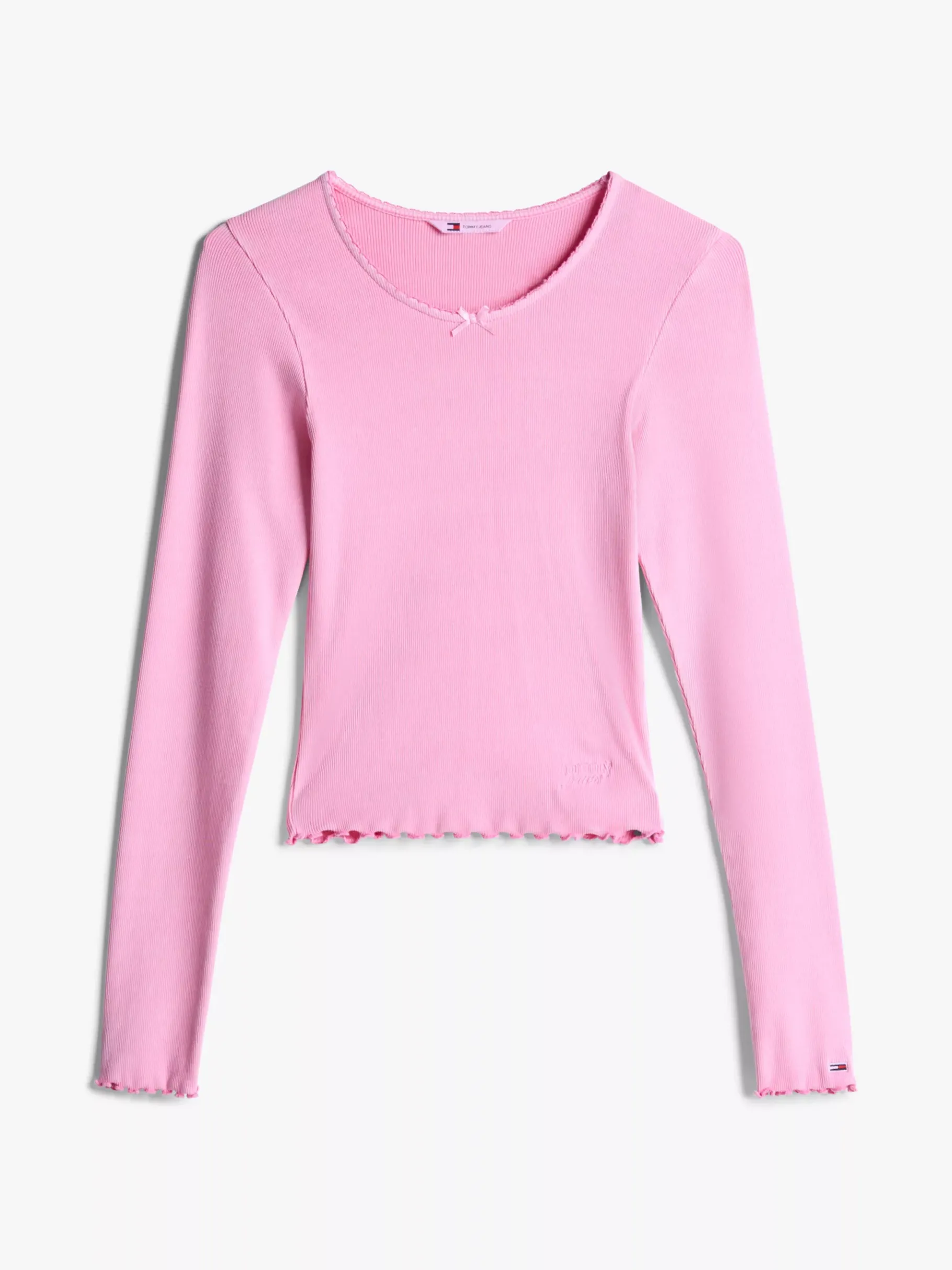 Tommy Hilfiger Slim Fit Langarmshirt mit Bogenkanten PINK CRUSH Best