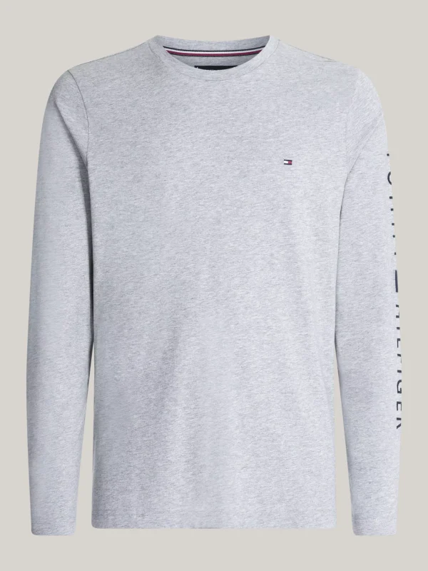 Tommy Hilfiger Slim Fit Langarmshirt mit Logo LIGHT GREY HEATHER Clearance