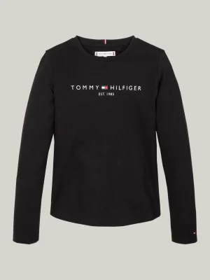 Tommy Hilfiger Slim Fit Langarmshirt mit Logo BLACK New