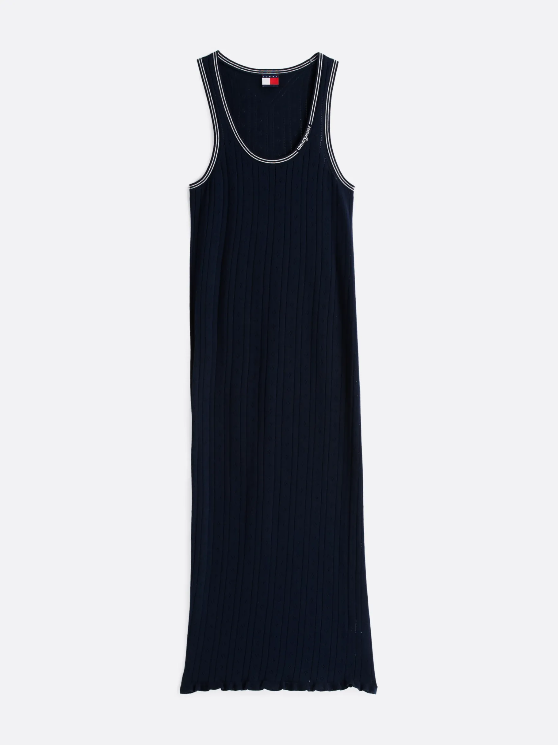 Tommy Hilfiger Slim Fit Maxi-Strickkleid mit Pointelle DARK NIGHT NAVY Clearance