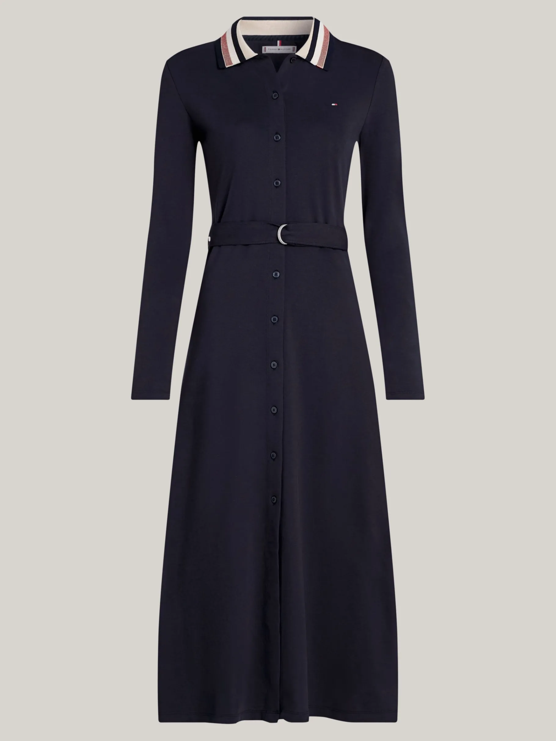 Tommy Hilfiger Slim Fit Max-Kleid mit Polokragen und Gürtel DESERT SKY Cheap