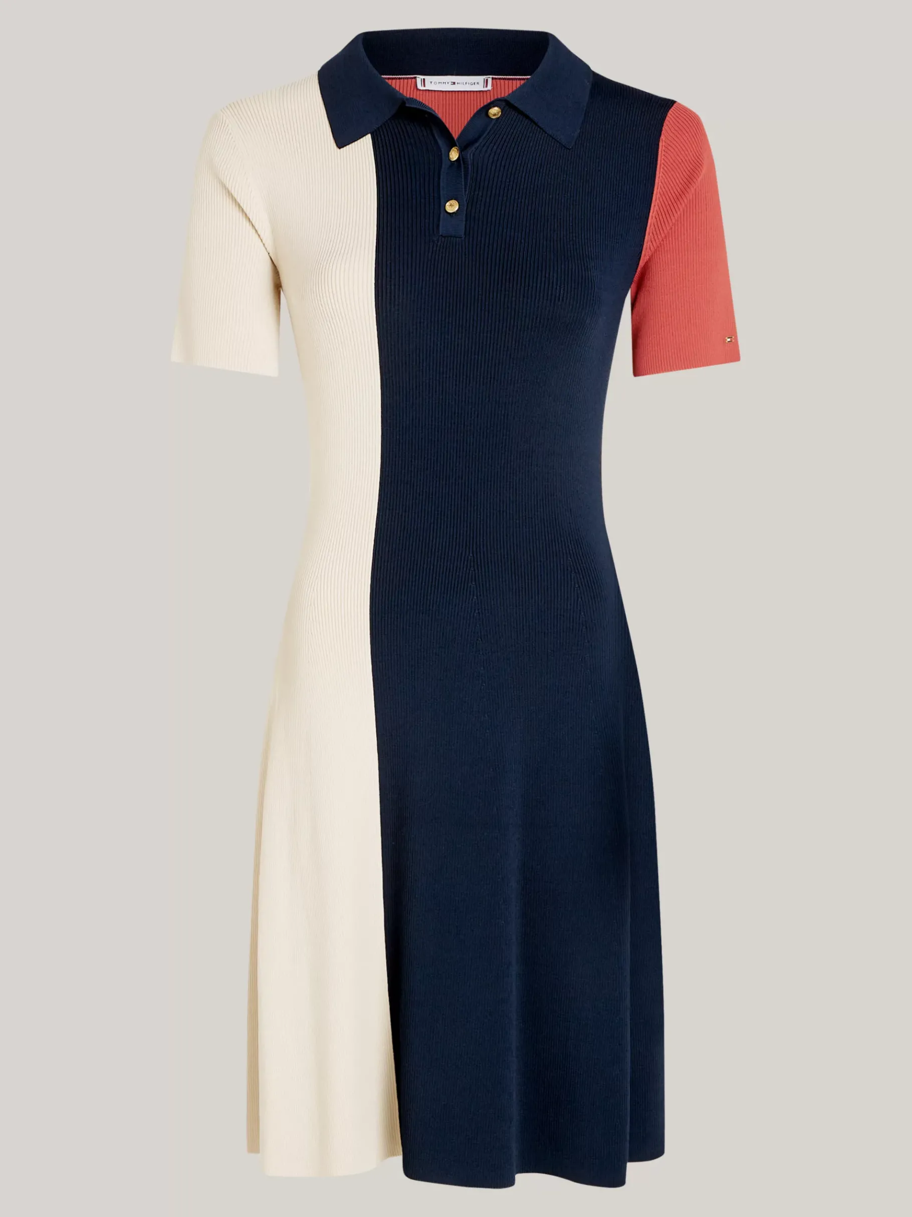 Tommy Hilfiger Slim Fit Polokleid in Color Block aus Strick GLOBAL STP/ COLOR BLOCKED Best