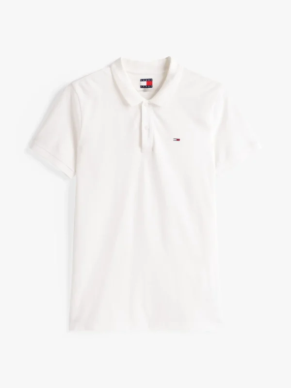Tommy Hilfiger Slim Fit Poloshirt mit Flag-Patch ECRU Clearance