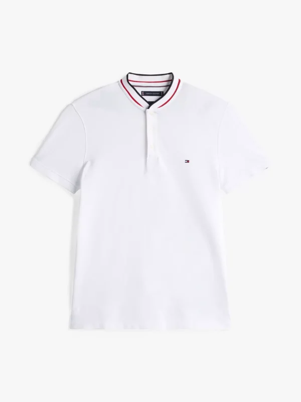Tommy Hilfiger Slim Fit Poloshirt mit Mandarinkragen WHITE Discount