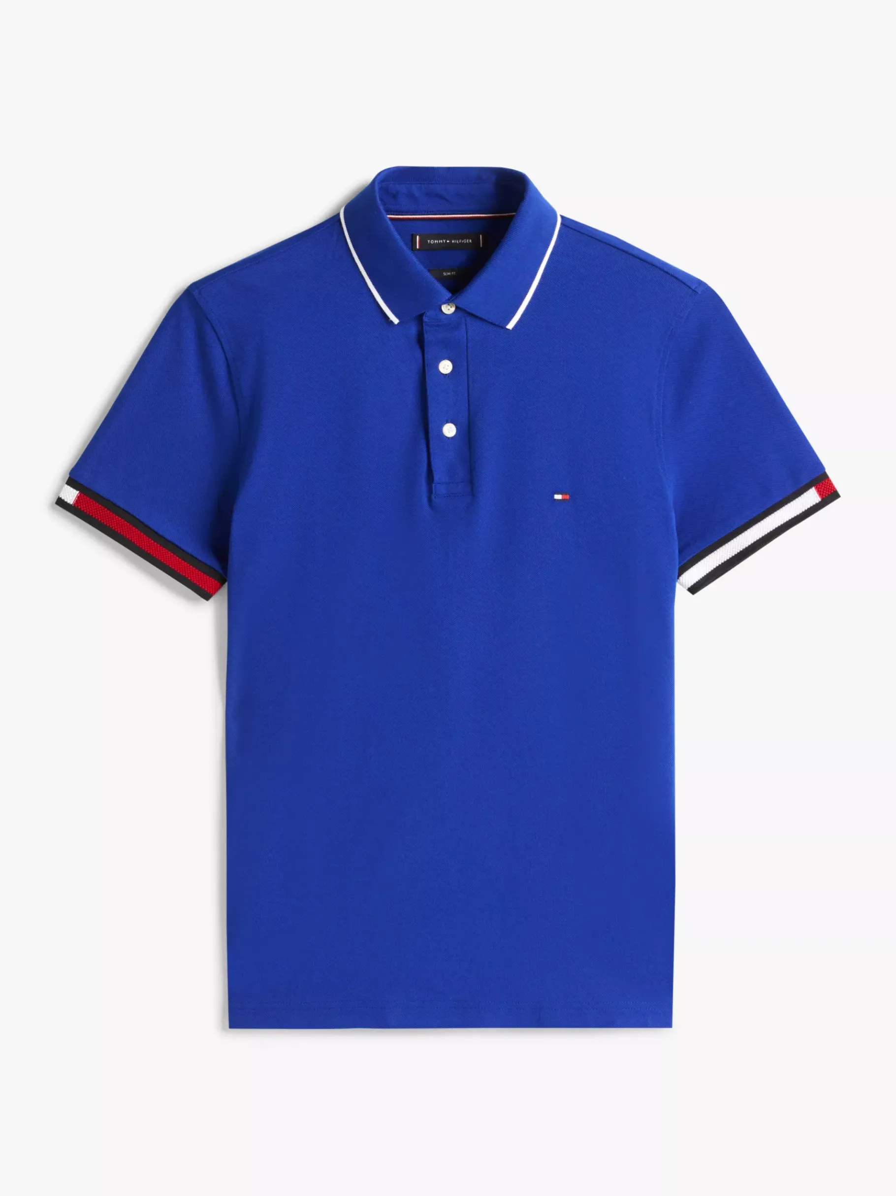 Tommy Hilfiger Slim Fit Poloshirt mit Tommy-Bündchen WEDGE BLUE Cheap