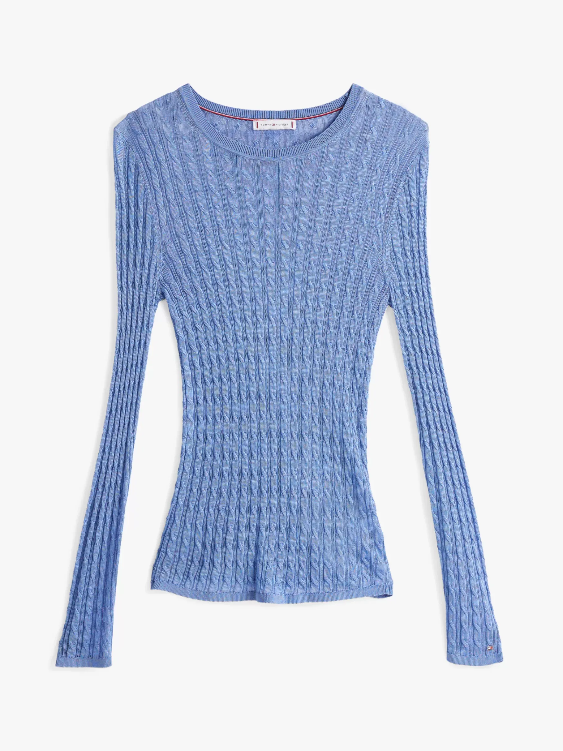 Tommy Hilfiger Slim Fit Pullover mit Zopfmuster BREEZY BLUE Hot