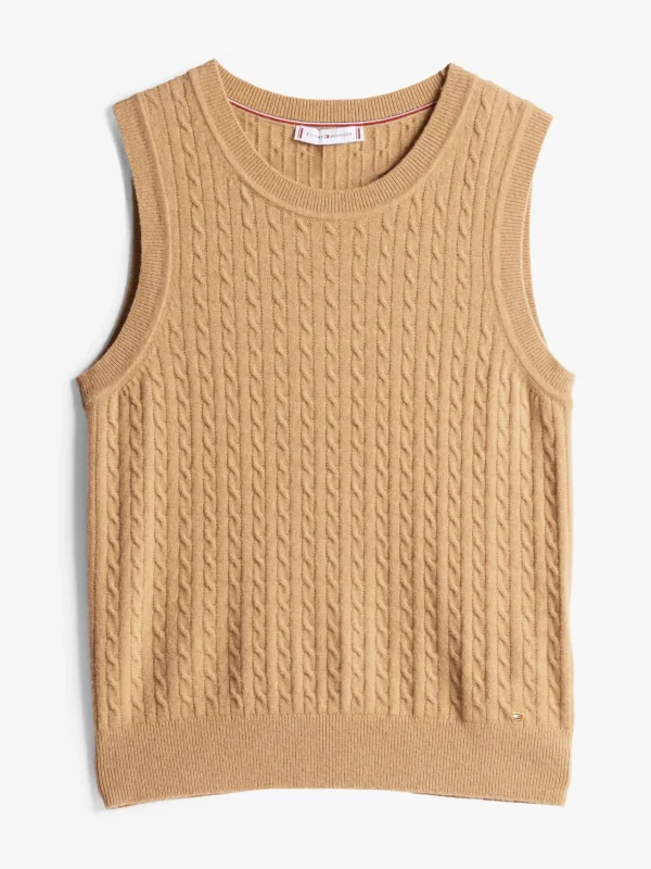 Tommy Hilfiger Slim Fit Pullunder mit hohem Wollanteil SAFARI CANVAS New