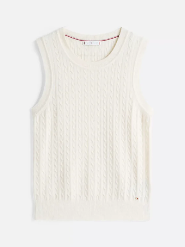 Tommy Hilfiger Slim Fit Pullunder mit hohem Wollanteil HEATHER IVORY PETAL Fashion