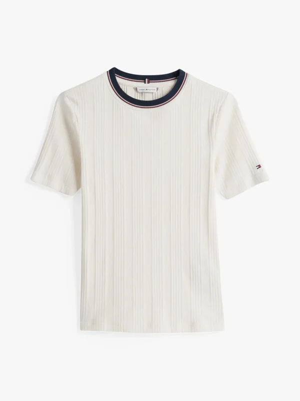 Tommy Hilfiger Slim Fit Rippstrick-T-Shirt mit Kragen-Detail CALICO Store