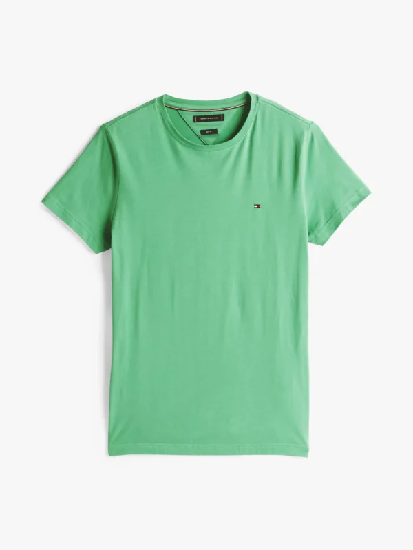 Tommy Hilfiger Slim Fit T-Shirt mit Flag-Stickerei FORT GREEN Fashion