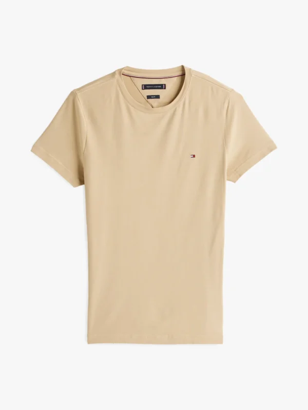 Tommy Hilfiger Slim Fit T-Shirt mit Flag-Stickerei SANDALWOOD Best
