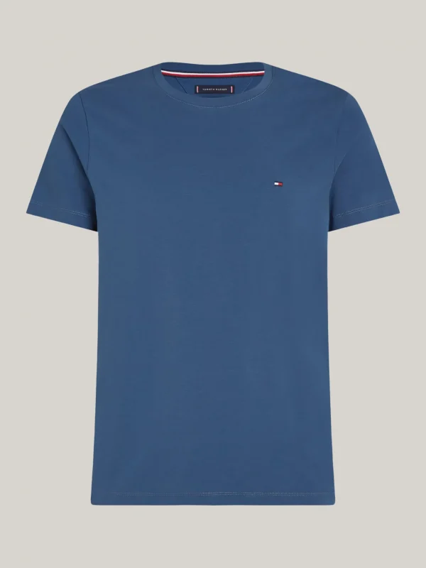 Tommy Hilfiger Slim Fit T-Shirt mit Flag-Stickerei AEGEAN SEA Cheap
