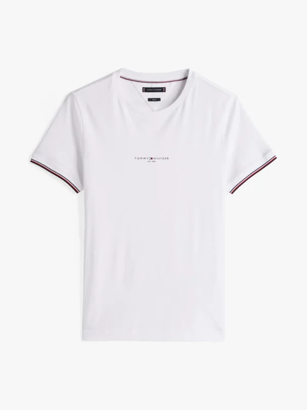 Tommy Hilfiger Slim Fit T-Shirt mit Kontrast-Details WHITE Best Sale