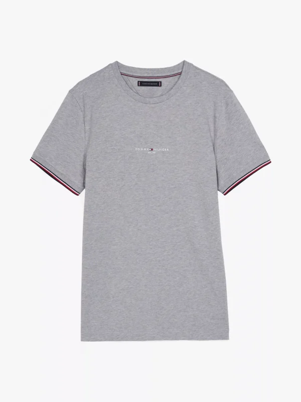 Tommy Hilfiger Slim Fit T-Shirt mit Kontrast-Details MEDIUM GREY HEATHER Outlet