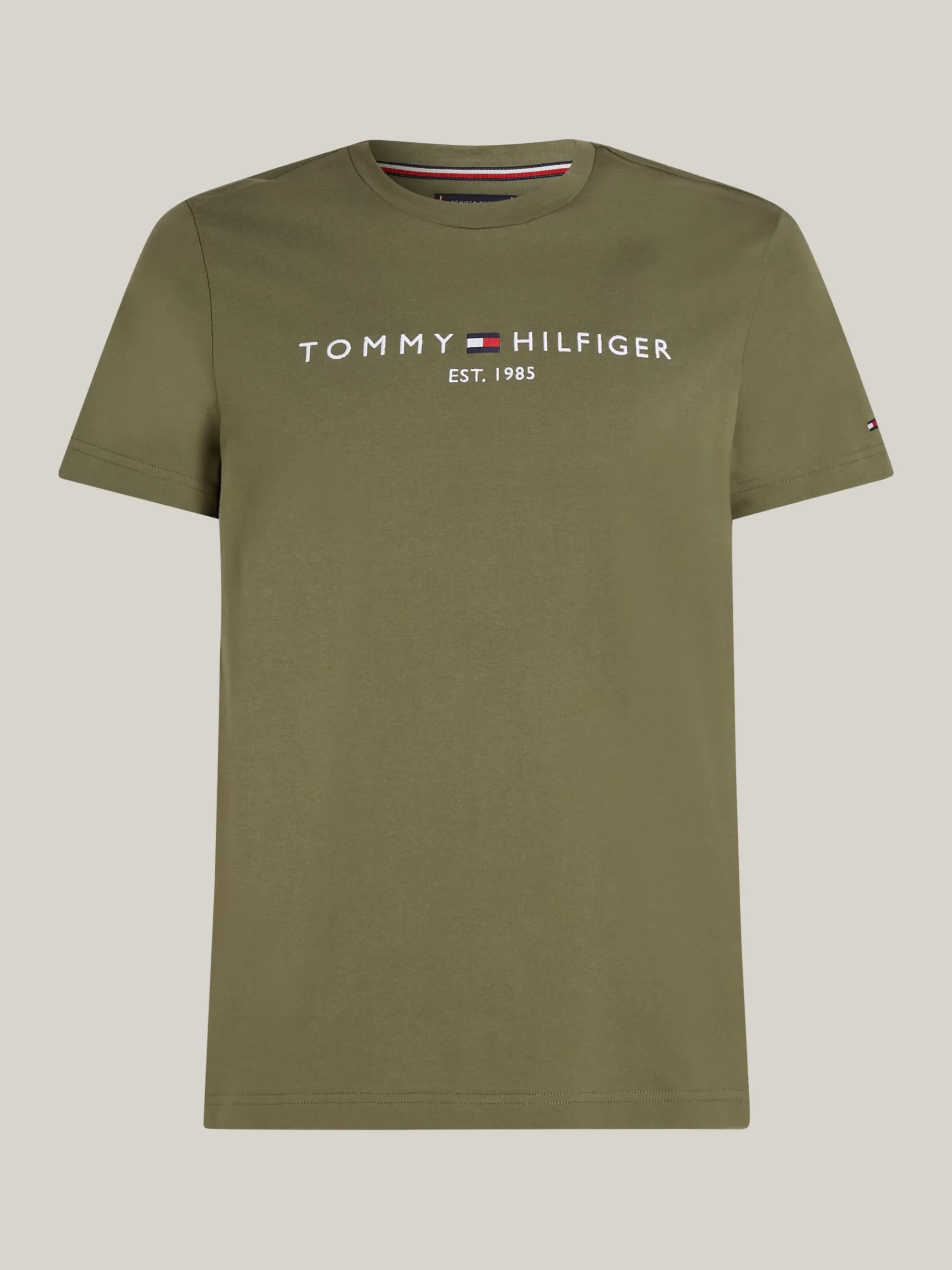 Tommy Hilfiger Slim Fit T-Shirt mit Logo-Stickerei BATTLE GREEN Clearance