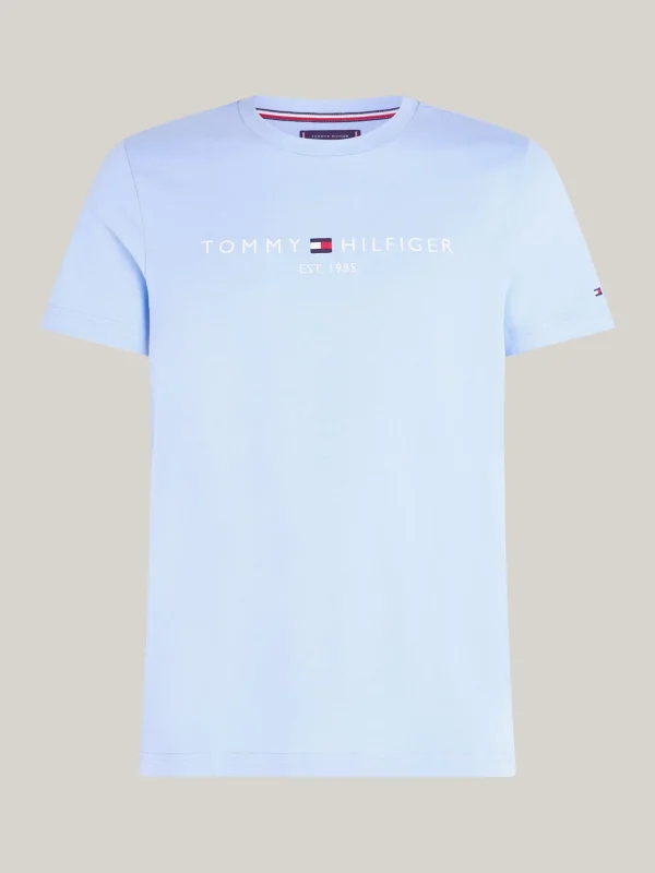 Tommy Hilfiger Slim Fit T-Shirt mit Logo-Stickerei VESSEL BLUE Fashion