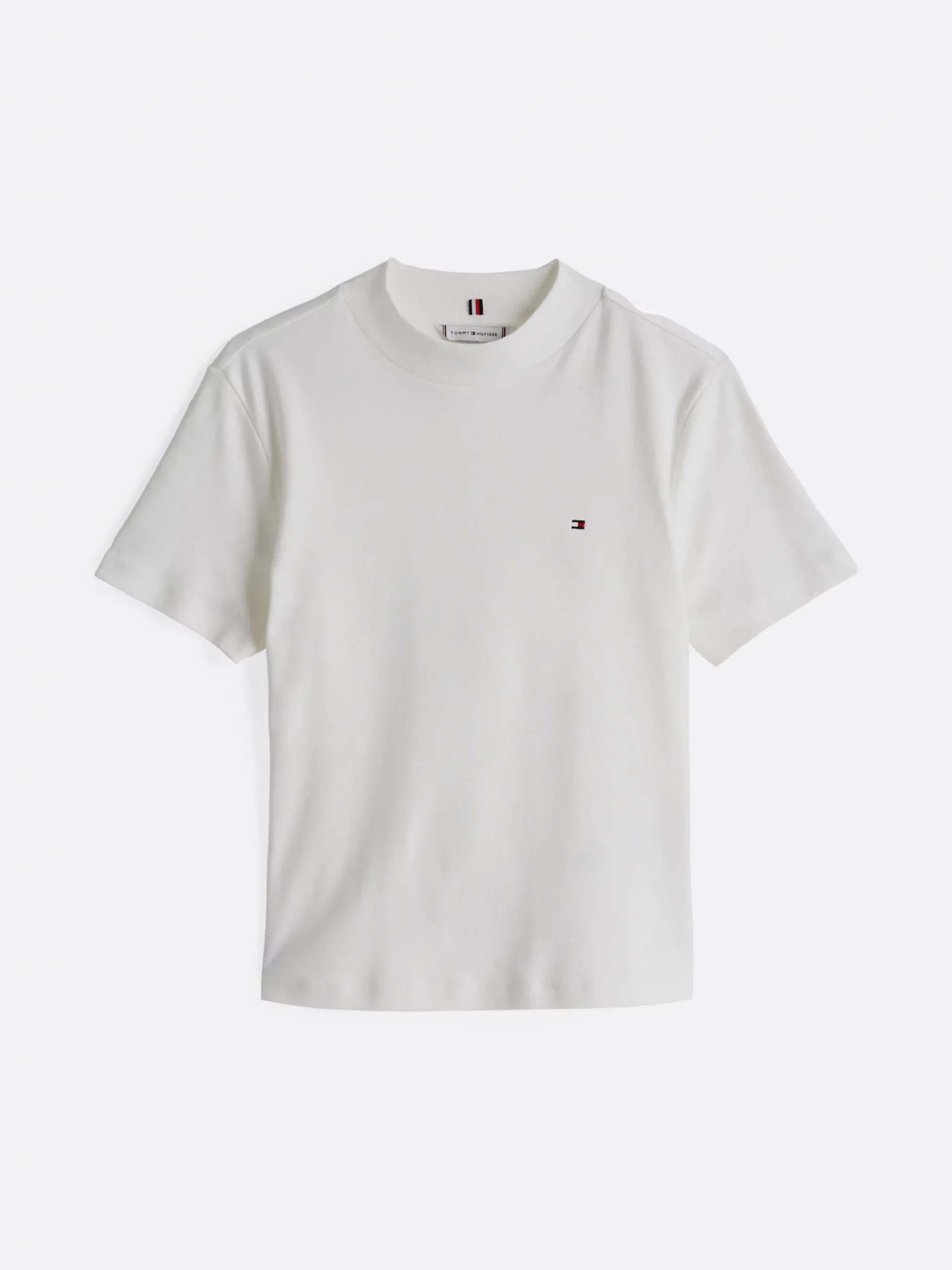 Tommy Hilfiger Slim Fit T-Shirt mit Mock-Rollkragen ECRU Outlet
