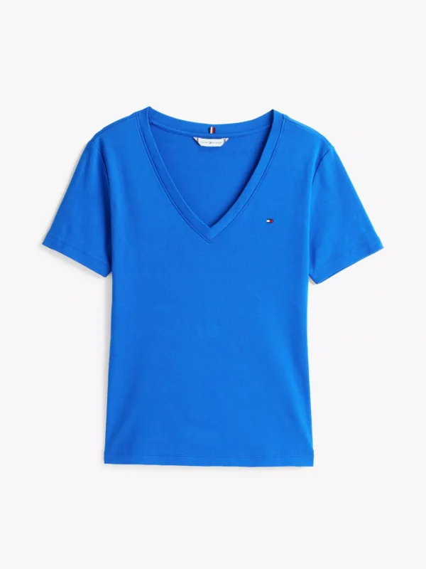 Tommy Hilfiger Slim Fit T-Shirt mit V-Ausschnitt NOBLE BLUE Online