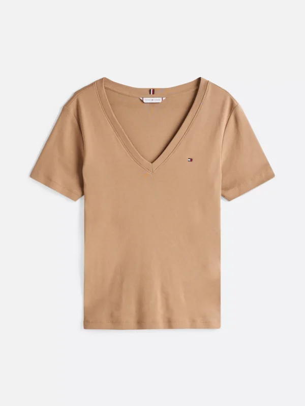 Tommy Hilfiger Slim Fit T-Shirt mit V-Ausschnitt SAFARI CANVAS Store