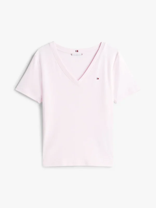 Tommy Hilfiger Slim Fit T-Shirt mit V-Ausschnitt LIGHT PINK Discount
