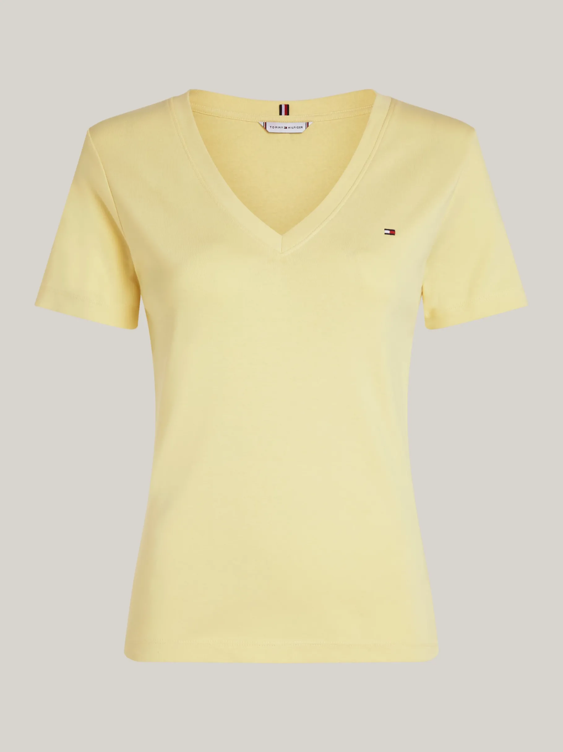 Tommy Hilfiger Slim Fit T-Shirt mit V-Ausschnitt LEMON ZEST New