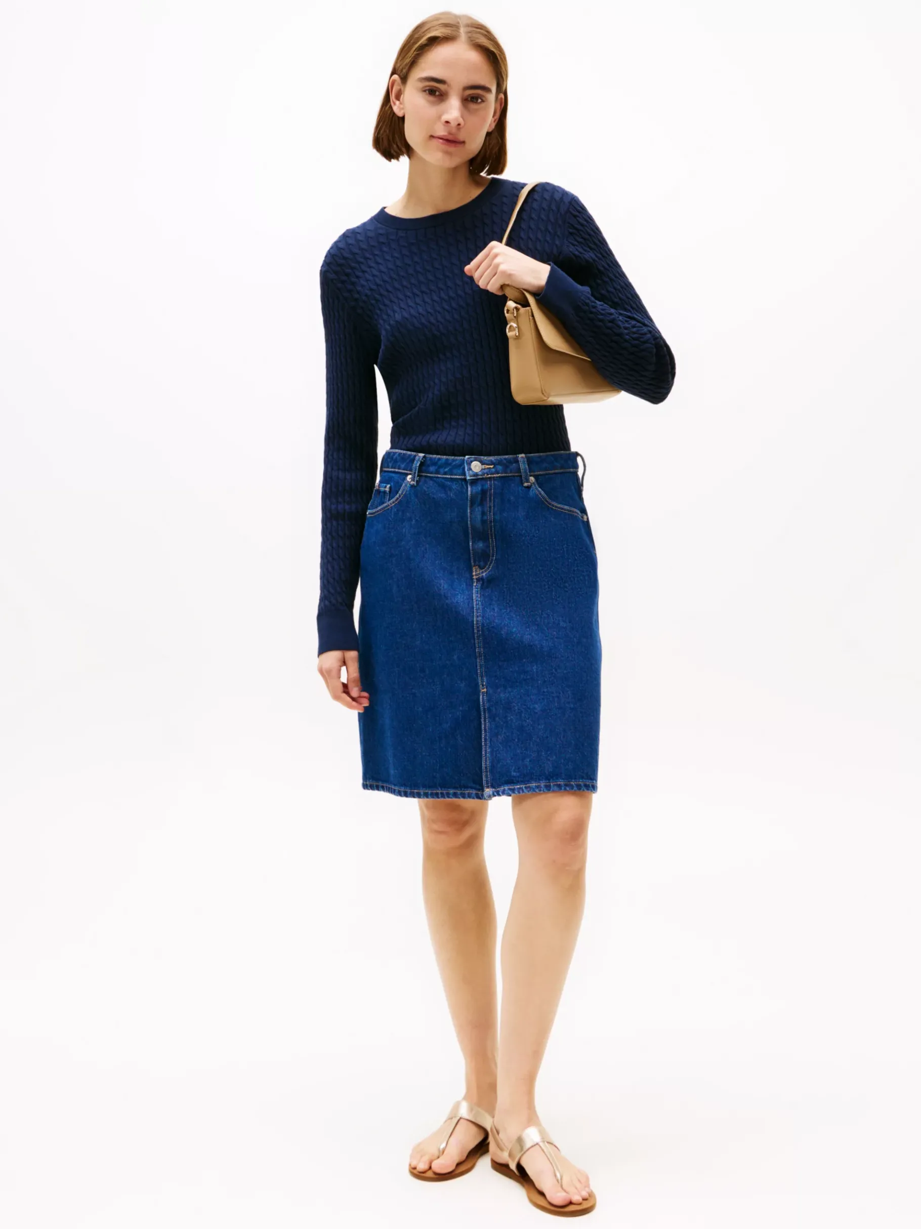 Tommy Hilfiger Slingback-Sandale aus Metallic-Leder GOLD Shop