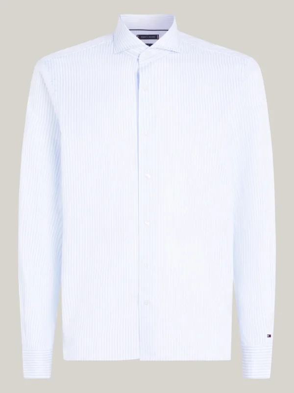 Tommy Hilfiger Smart Casual gestreiftes Slim Fit Twill-Hemd VESSEL BLUE / OPTIC WHITE Best Sale