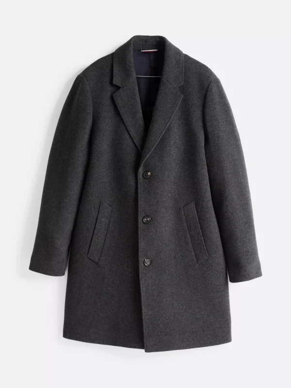 Tommy Hilfiger Smart Casual Mantel mit hohem Wollanteil DARK GREY HEATHER Outlet