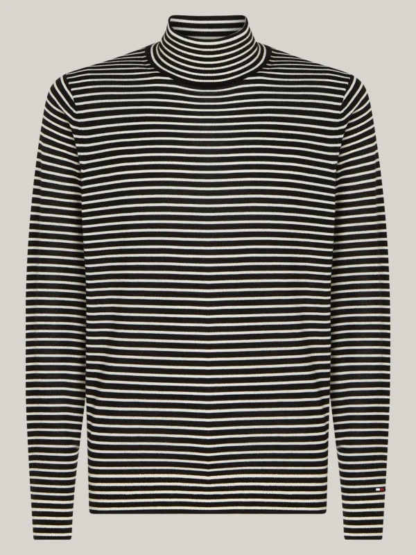 Tommy Hilfiger Smart Casual Rollkragenpullover BLACK/ IVORY Cheap