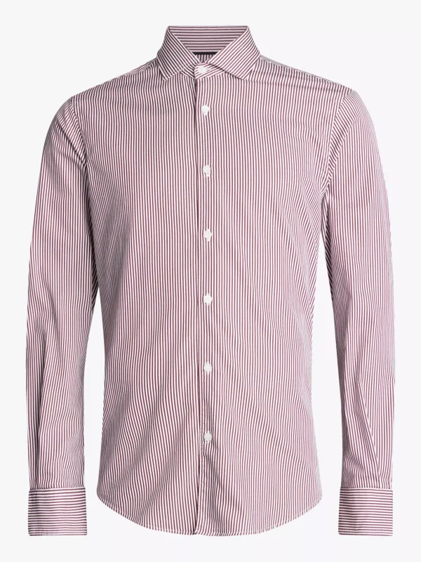 Tommy Hilfiger Smart Casual Slim Fit Popeline-Hemd DEEP ROUGE / OPTIC WHITE Cheap