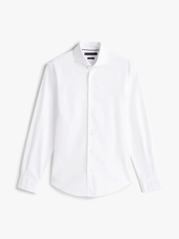 Tommy Hilfiger Smart Casual Slim Fit Twill-Hemd OPTIC WHITE Cheap