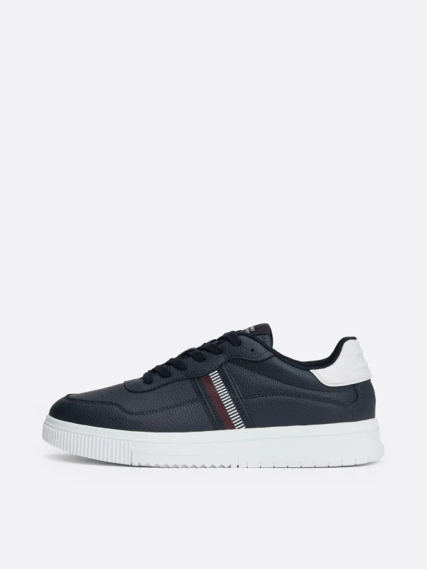 Tommy Hilfiger Sneaker aus strukturiertem Leder mit Tommy-Tape DESERT SKY Shop