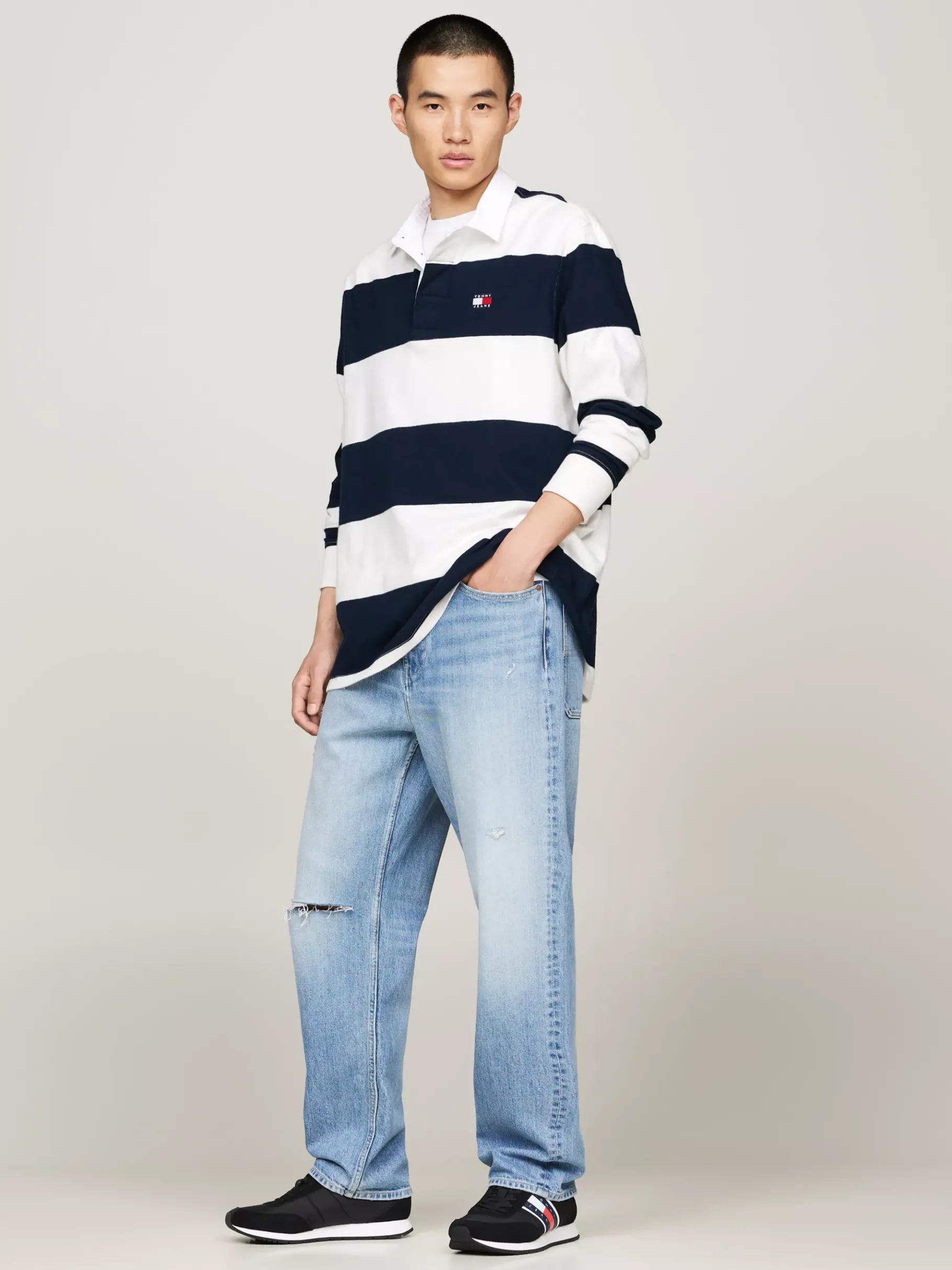 Tommy Hilfiger Sneaker mit Kontrast-Sohle und Strukturmix BLACK Best Sale