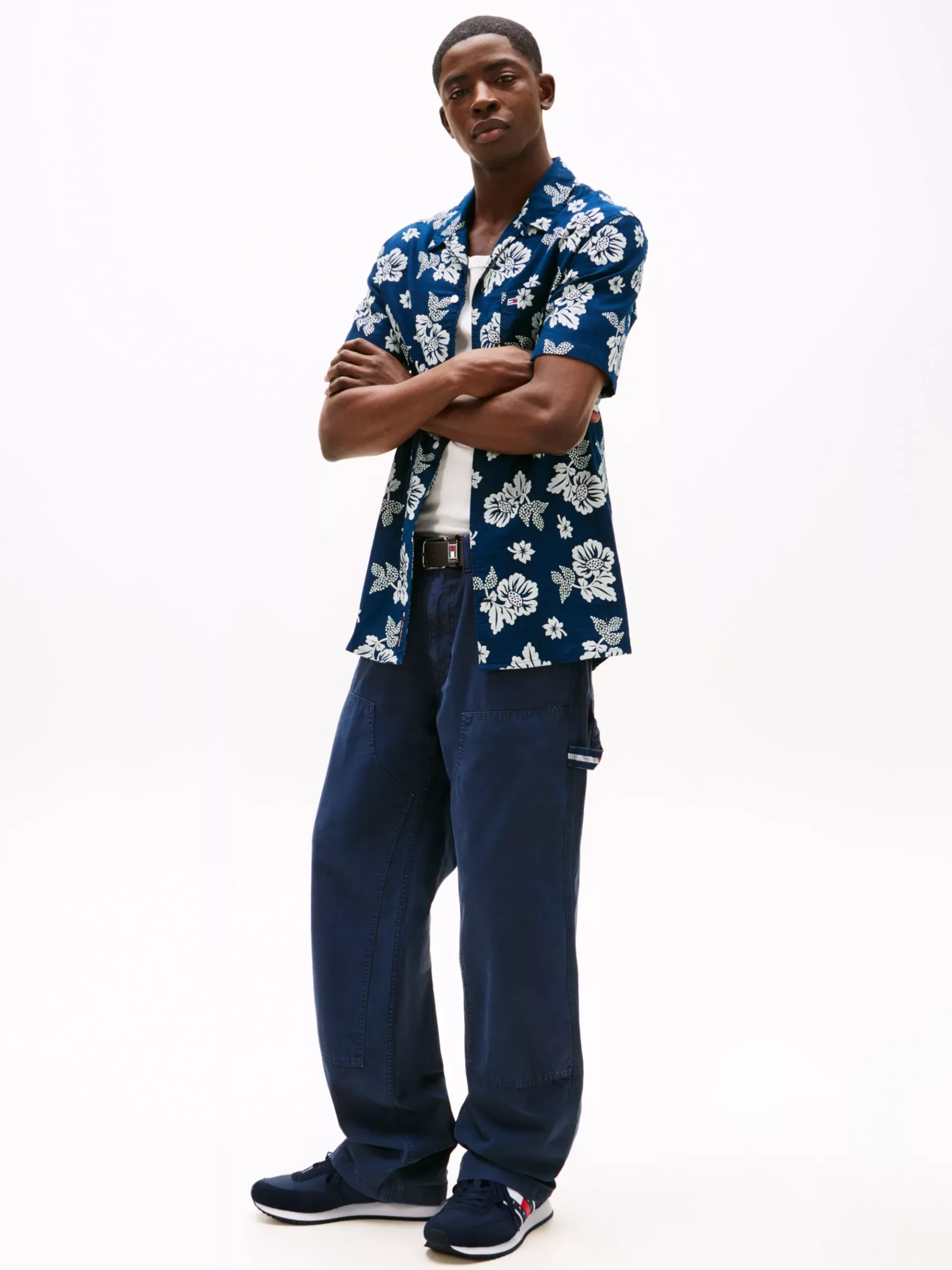 Tommy Hilfiger Sneaker mit Kontrast-Sohle und Strukturmix DARK NIGHT NAVY Outlet