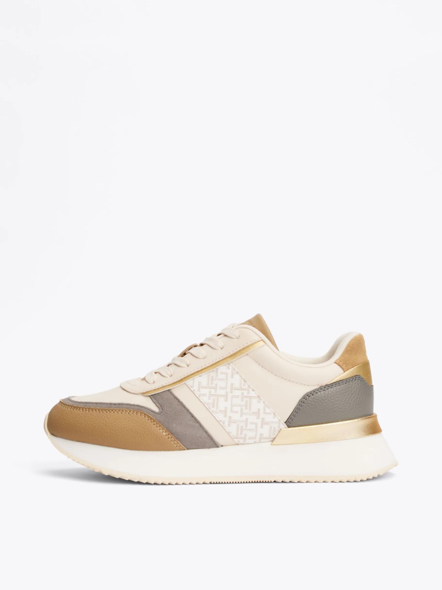 Tommy Hilfiger Sneaker mit TH-Monogramm und Metallic-Details SUGARCANE/SAFARI CANVAS Hot