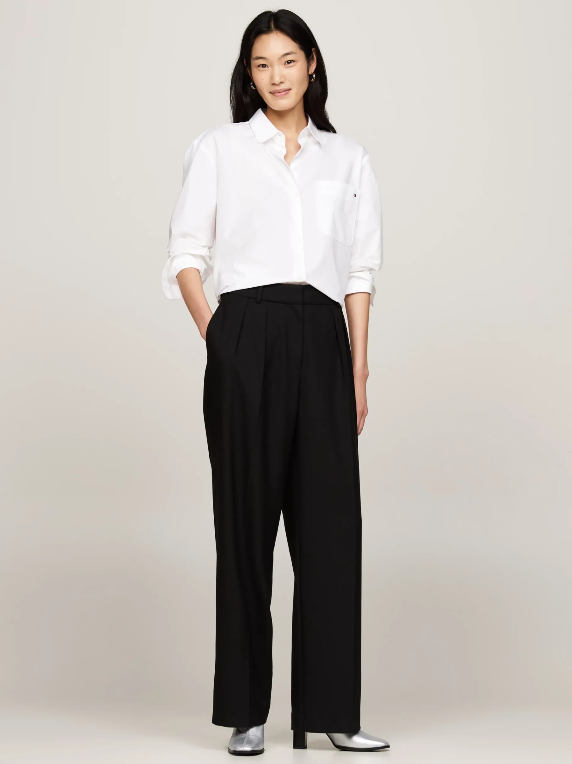 Tommy Hilfiger Sock-Boot aus Metallic-Leder mit Absatz SILVER Outlet