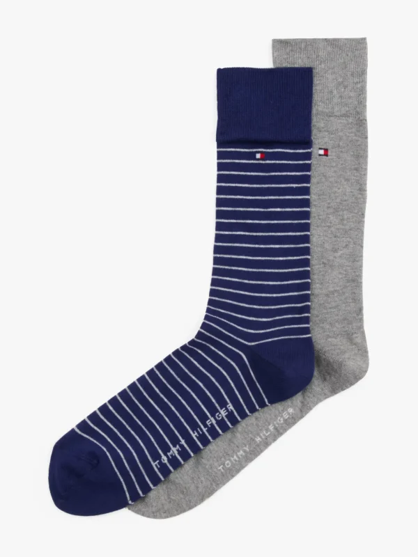 Tommy Hilfiger Socken mit Mikrostreifen DEEP BLUE New