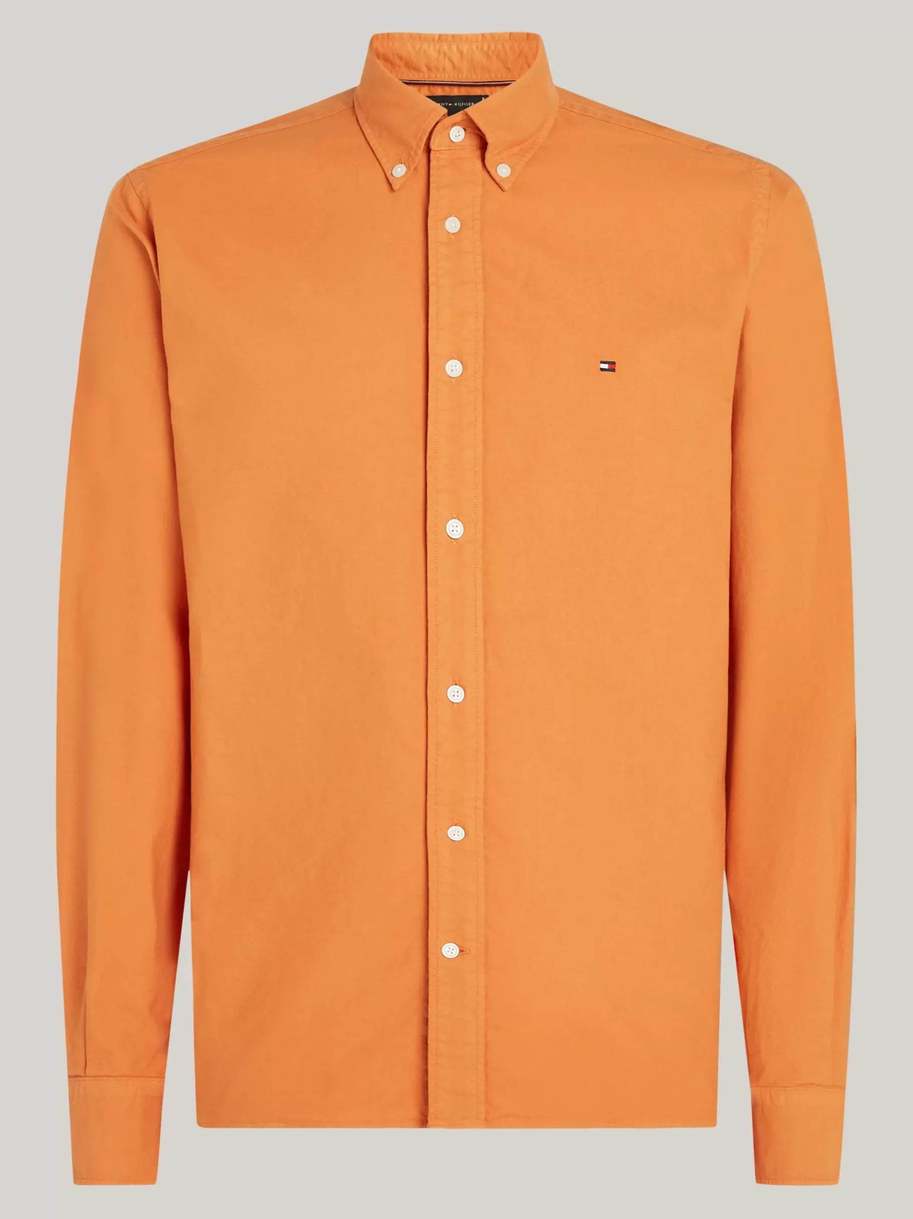 Tommy Hilfiger Stückgefärbtes Regular Fit Oxford-Hemd AUTUMN ORANGE Flash Sale