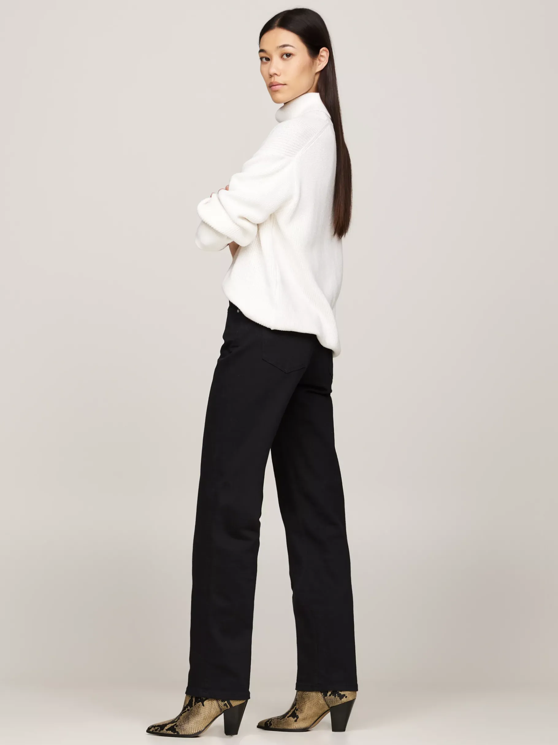 Tommy Hilfiger Stiefelette aus Leder im Cowboy-Stil NEUTRAL PYTHON Cheap