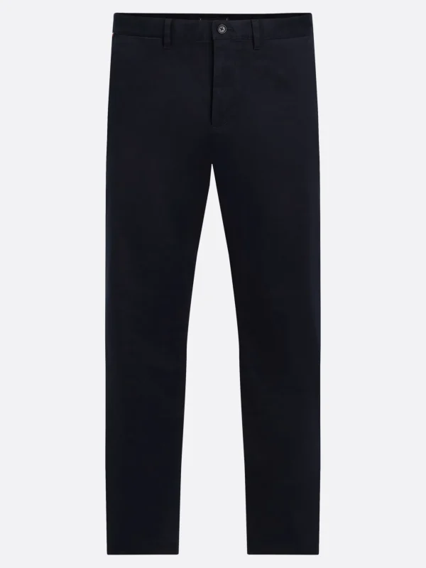 Tommy Hilfiger Straight Leg Fit Satin-Chinos DESERT SKY Flash Sale