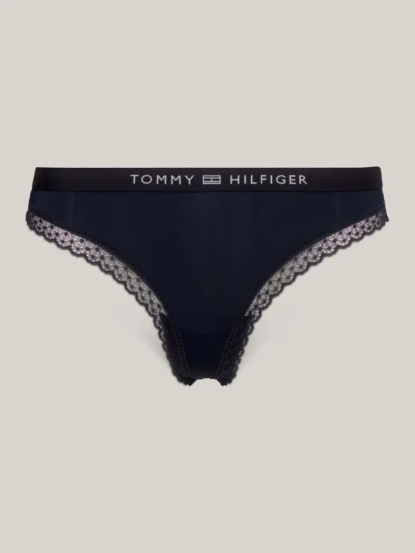 Tommy Hilfiger String mit Spitze und gleichfarbigem Logo DESERT SKY Online