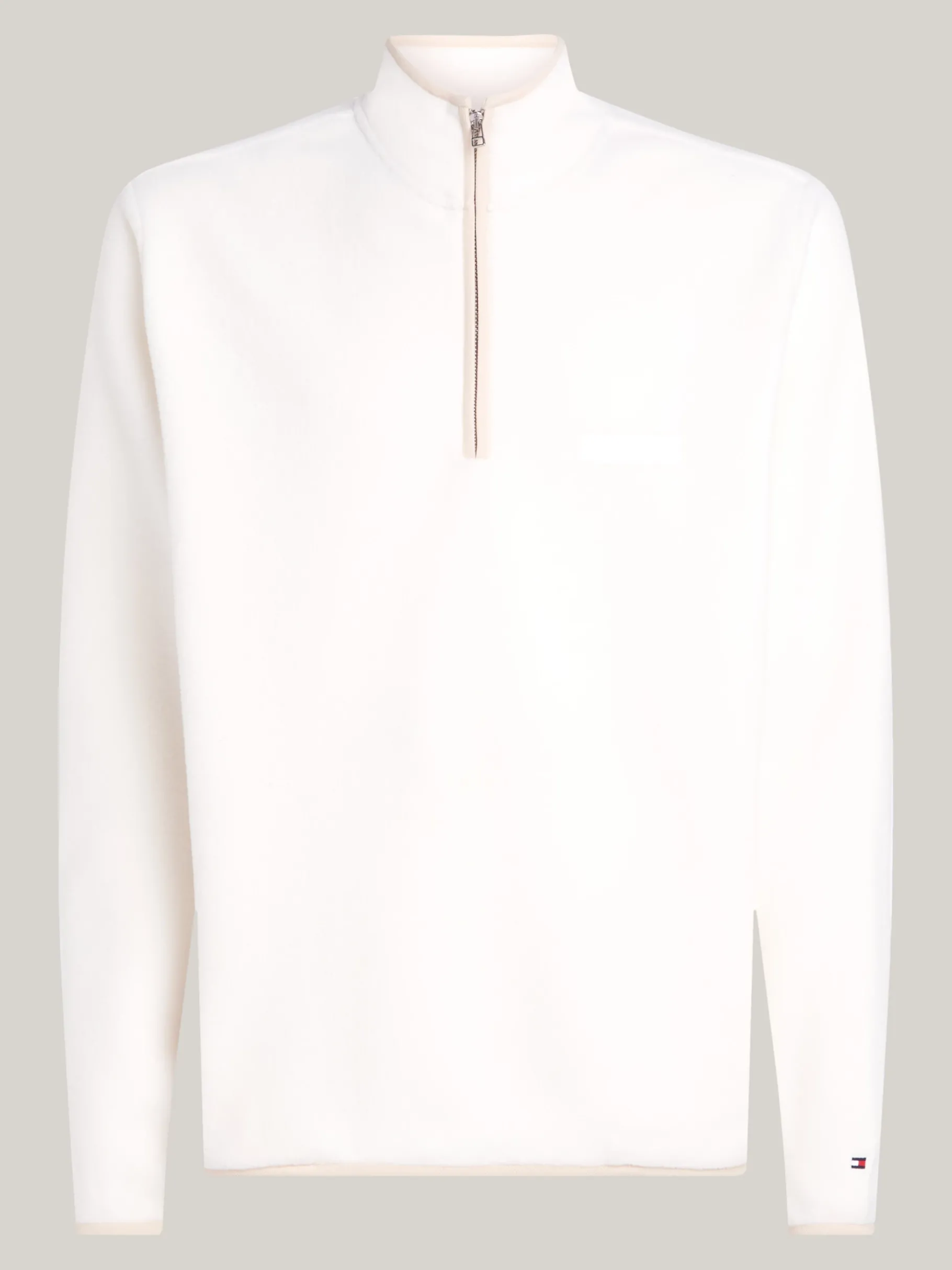 Tommy Hilfiger Strukturfleece-Sweatshirt mit Reißverschluss IVORY PETAL Fashion