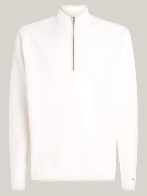 Tommy Hilfiger Strukturfleece-Sweatshirt mit Reißverschluss IVORY PETAL Fashion