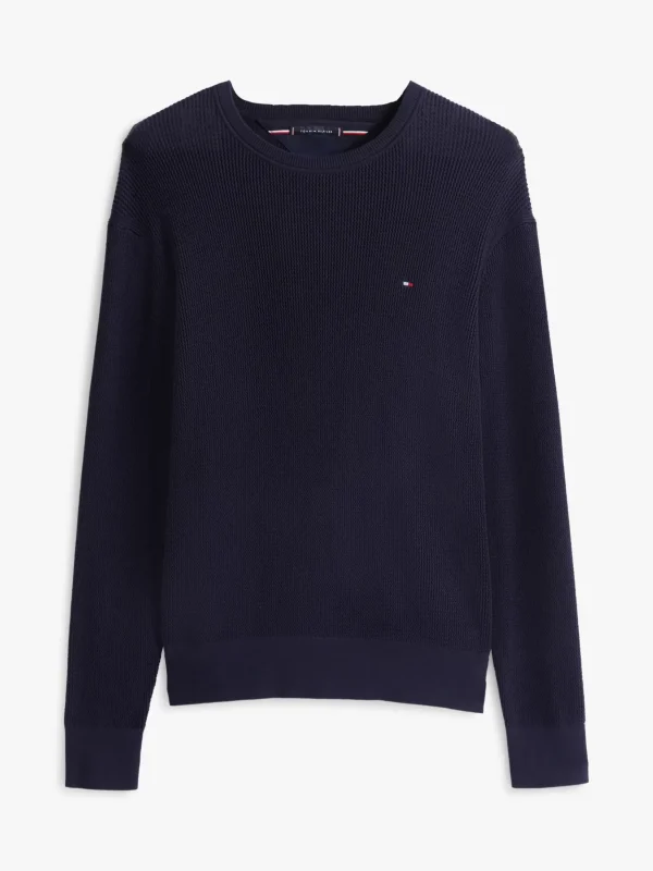 Tommy Hilfiger Strukturierter Rundhals-Pullover DESERT SKY Sale