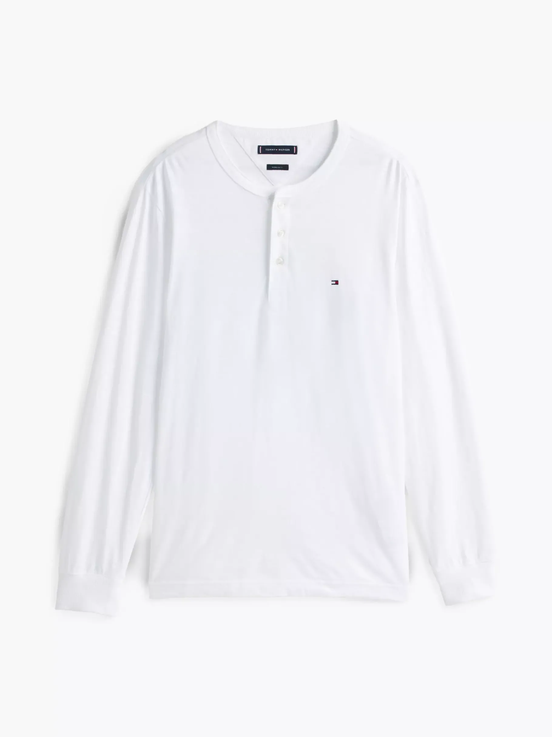 Tommy Hilfiger Strukturiertes Henley-Langarmshirt WHITE Flash Sale