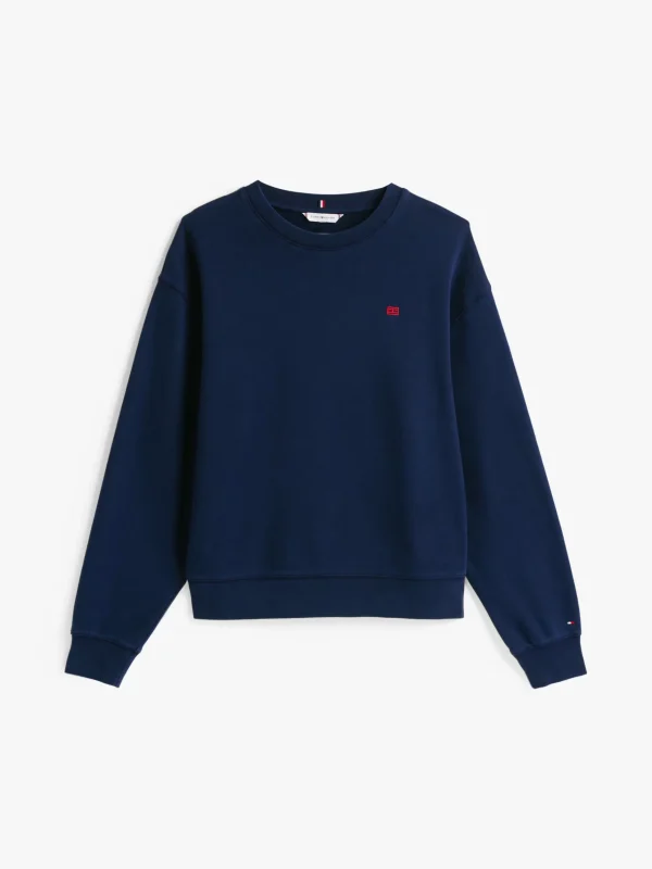 Tommy Hilfiger Sweatshirt mit Hilfiger Flag und Kontrast-Logo DARK NIGHT NAVY Hot