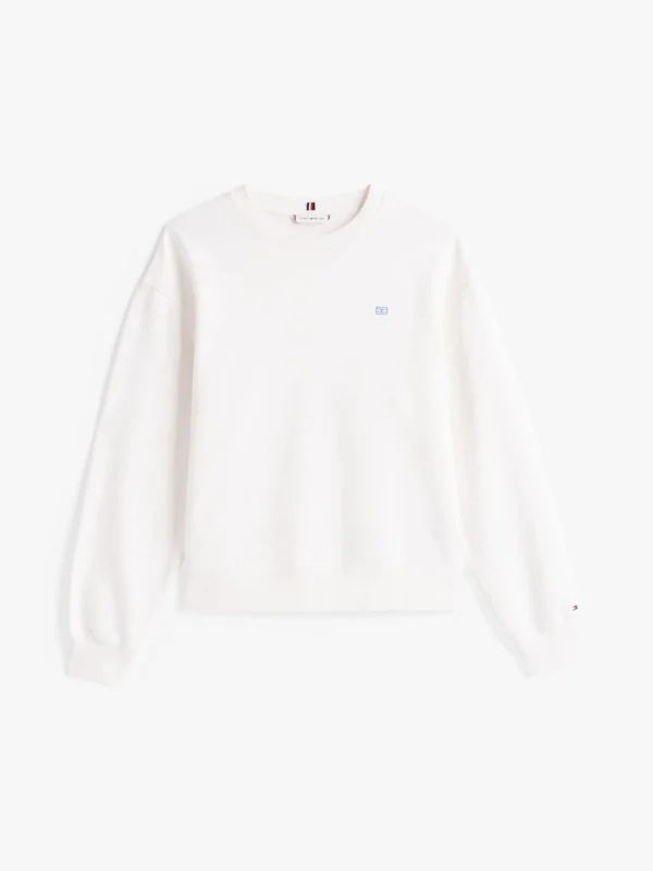 Tommy Hilfiger Sweatshirt mit Hilfiger Flag und Kontrast-Logo ECRU Store